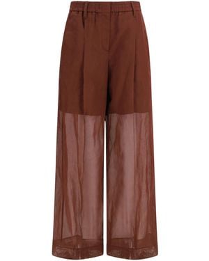 Brunello Cucinelli Sartorial Track Trousers Cotton - Brown