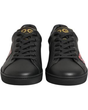 Dolce & Gabbana Street Life Low Top Trainers Shoes 100Lf - Black