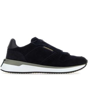 Ferragamo Dark Suede Sneakers - Black