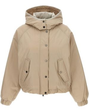 Brunello Cucinelli Cropped Down Jacket - Natural