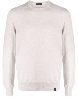 Fay Light Gray Virgin Wool Sweater - Pink
