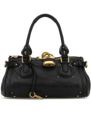 Chloé Chloé Leather Top Handle Top Handle Bag - Black