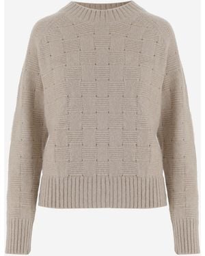 Allude Cashmere And Silk Sweater - Natural