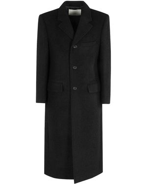 DUNST 2-Way 3 Button Boucle Wool Coat - Black