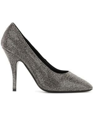 Ferragamo Crystal-Embellished Pumps - Gray