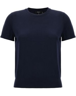 Theory Basic Tee Sweater Wool Of Sweater, Cardigans - Blue
