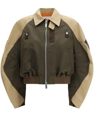 Sacai Cotton And Nylon Bomber Jacke Cotton; Polyamide Jacket - Metallic