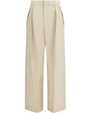 Jacob Cohen Wide Leg Canvas Trousers - White