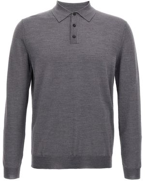 Zanone Virgin Wool Polo Shirt - Gray