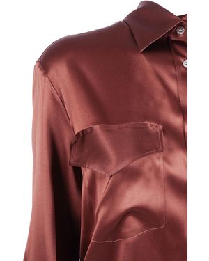 MAZZARELLI CAMICIE Silk Shirt Mod. Michela Elastane - Red