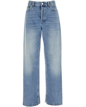 Gucci Jeans With Belt Loops And Logo Patch On The Rear - Blue