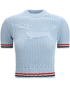 Thom Browne Hector T-Shirt Cotton T-Shirts - Blue