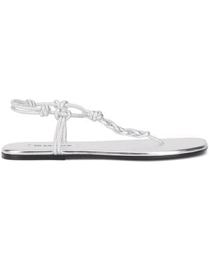 Jil Sander Flat Leather Sandals - White