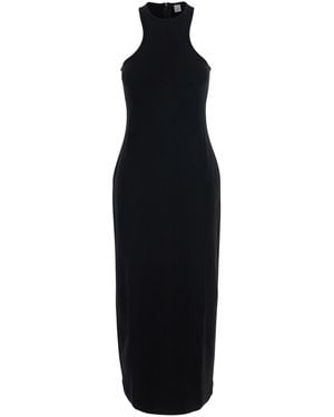 TOTEME Long V-Neck Strappy Dress Wool - Black