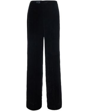 P.A.R.O.S.H. Pants Oversized Velvet Viscose - Black