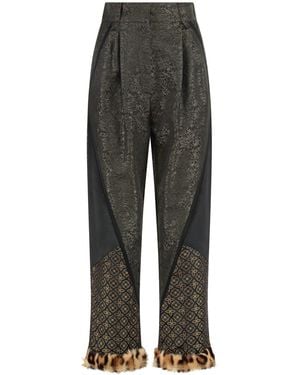 Etro Silk Blend Pants - Gray