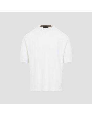 Sease Easy Care Waffle T-Shirt Virgin Wool Tshirt - White