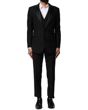 Dolce & Gabbana Martini Fit 3-piece Tuxedo Suit - Black