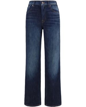 7FOR Straight-Leg Vintage Wash Jeans Cotton; Elastane - Blue