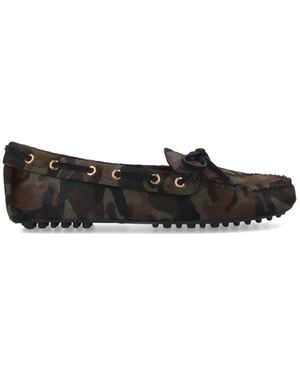 Car Shoe Pony Hair Loafers - Black