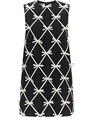 Moschino Moschino Bow-Embellished Virgin Wool Dress - Black