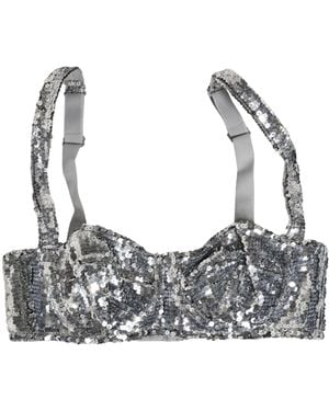 Dolce & Gabbana Sequined Nyon Balconnet Bra Underwear Nylon Clothing - Grey