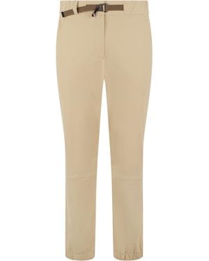 Moncler Straight Trousers With Contrasting Belt Polyamide - Natural