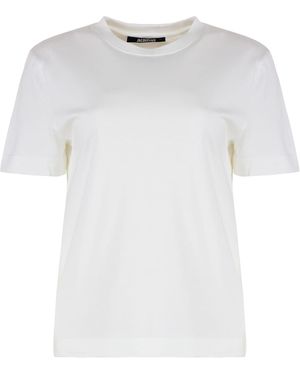 Jacquemus Gros Grain Cotton Crew-Neck T-Shirt - White
