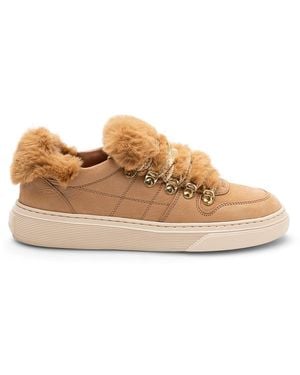 Hogan Faux-Fur Trimmed Sneakers - Black