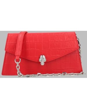 McQueen Shoulder Bag Skull Mini Calf Leather - Red