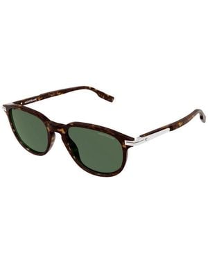 Montblanc Sunglasses Square Full Rim, Havana Frame And Lens Mb0276S002 - Green