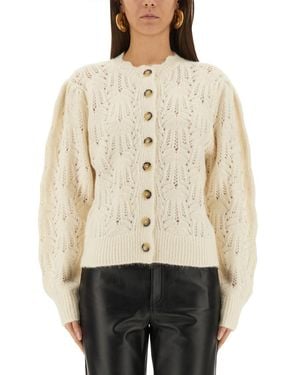 Isabel Marant Maxine Cardigan Alpaca Sweaters - Natural