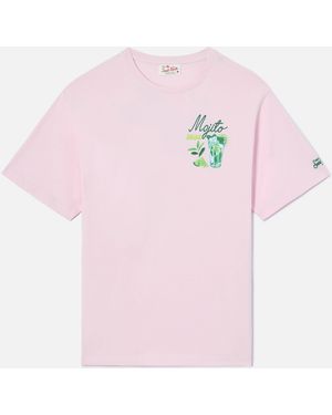 MC2 Saint Barth Portland T-Shirt With Mojito Drink Illustration - Pink