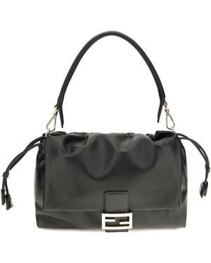 Fendi Baguette Soft Nappa Leather Shoulder Bag Calf Bos Taurus - Black