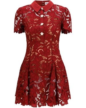 Self-Portrait Dress Short Lace - Red