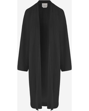 Sa Su Phi Long Open Cashmere And Silk Knit Knitwear - Black