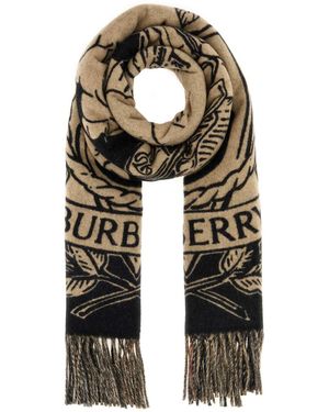 Burberry Embroidered Cashmere Scarf - Black