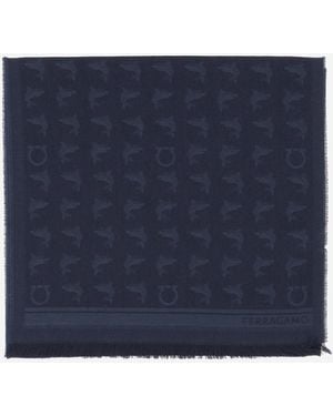 Ferragamo Scarf Wool - Blue