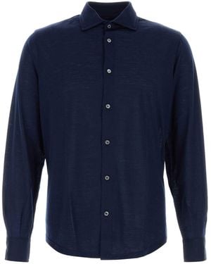 Fedeli Wool Shirt - Blue