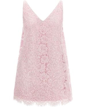 Self-Portrait Sequin Lace Dress - Pink