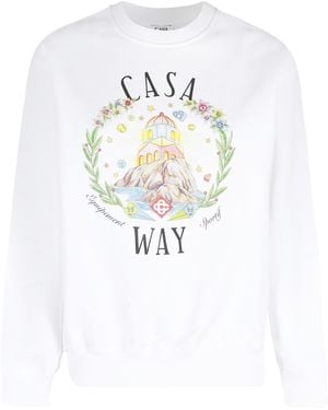 CASABLANCA Casa Way Sweatshirt Cotone Felpa - White