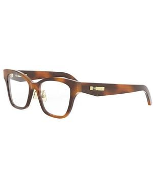 Dior Eyeglasses Square Full Rim, Havana Frame And Clear Demo Lenses Lens Cos4F2400 Sunglasses - Brown