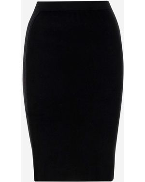 Saint Laurent Wool Blend Pencil Skirt - Black