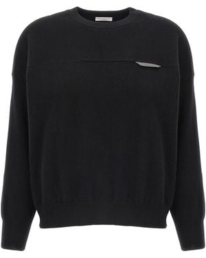Brunello Cucinelli Monile Crop Jumper - Black