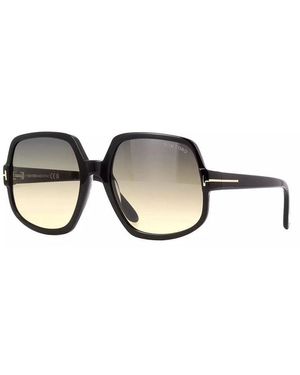 Tom Ford Square Full Rim, With A Shiny Frame And Gradient Smoke Lens - Black