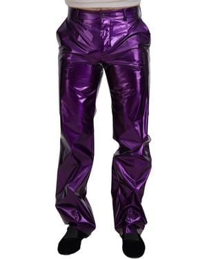 Dolce & Gabbana Metallic Trousers Pt0118 - Purple