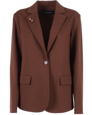 Fabiana Filippi Milano Stitch Single Breasted Jacket,Filo Diamante Pins - Brown