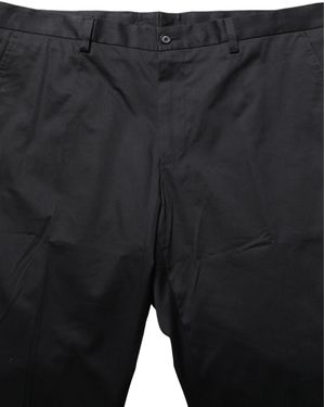 Dolce & Gabbana Black Cotton Tapered Leg Dress Trouser Trousers