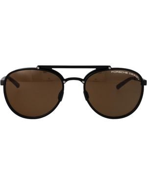 Porsche Design P8972 Titanium Sunglasses - Brown