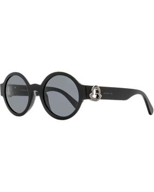 Moncler Atriom Round Sunglasses Ml0243 01A 51Mm Plastic (Acetate) - Black